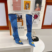 Load image into Gallery viewer, Versace Denim Patchwork Boots