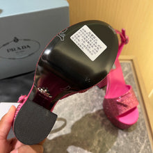 Load image into Gallery viewer, Prada Satin Platform With Crystals