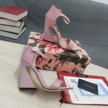 Load image into Gallery viewer, Dolce & Gabbana Nappa Leather Sandals With Geometric Heels