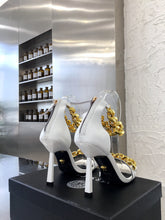 Load image into Gallery viewer, Versace Medusa Chain Nappa Leather Sandals