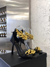 Load image into Gallery viewer, Versace Medusa Chain Nappa Leather Sandals