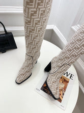 Load image into Gallery viewer, Fendi High-heeled FF Chenille Boots