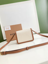 Load image into Gallery viewer, Burberry Small Two Tone Canvas Leather TB Bag