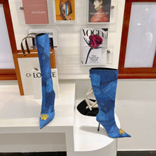 Load image into Gallery viewer, Versace Denim Patchwork Boots