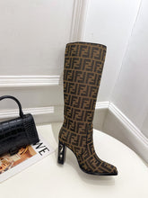 Load image into Gallery viewer, Fendi High-heeled FF Chenille Boots