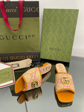 Load image into Gallery viewer, Gucci Slide GG Raffia Effect Slide