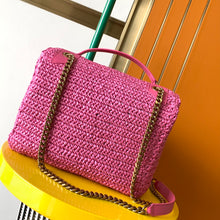 Load image into Gallery viewer, YSL Niki Medium Chain Bag In Raffia