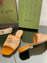 Load image into Gallery viewer, Gucci Slide GG Raffia Effect Slide