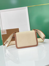 Load image into Gallery viewer, Burberry Small Votton Canvas Leather TB Bag