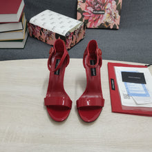 Load image into Gallery viewer, Dolce & Gabbana Nappa Leather Sandals With Geometric Heels