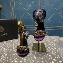 Load image into Gallery viewer, Versace Medusa Chain High Heel Sandals