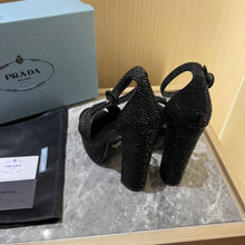 Load image into Gallery viewer, Prada Satin Platform With Crystals
