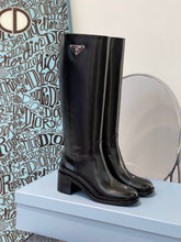 Load image into Gallery viewer, Prada Brushed Leather and Nylon Boots