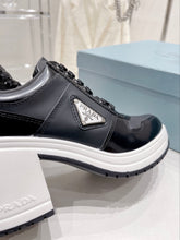 Load image into Gallery viewer, Prada Downtown High Heel Leather Sneakers