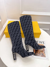 Load image into Gallery viewer, Fendi High-heeled FF Chenille Boots