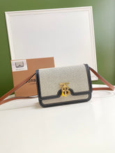 Load image into Gallery viewer, Burberry Small Tri Tone Canvas Leather TB Bag