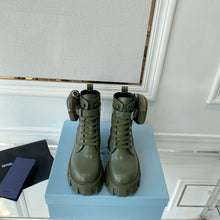 Load image into Gallery viewer, Prada Monolith brushed Rois Leather And Nylon Boots