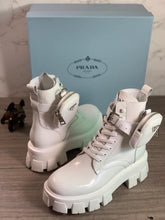 Load image into Gallery viewer, Prada Monolith brushed Rois Leather And Nylon Boots