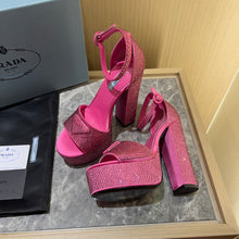 Load image into Gallery viewer, Prada Satin Platform With Crystals