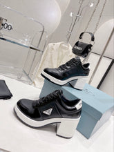 Load image into Gallery viewer, Prada Downtown High Heel Leather Sneakers
