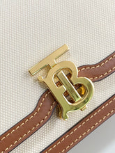 Load image into Gallery viewer, Burberry Small Two Tone Canvas Leather TB Bag
