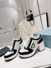 Load image into Gallery viewer, Prada Downtown High Heel Leather Sneakers