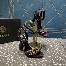 Load image into Gallery viewer, Versace Medusa Chain High Heel Sandals