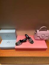 Load image into Gallery viewer, Prada Satin Sandals With Crystals
