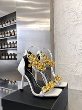 Load image into Gallery viewer, Versace Medusa Chain Nappa Leather Sandals