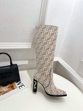 Load image into Gallery viewer, Fendi High-heeled FF Chenille Boots