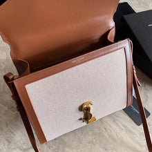 Load image into Gallery viewer, YSL Cassandra Medium Top Handle Bag In Canvas and Smooth Leather