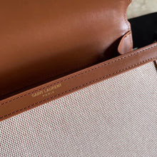 Load image into Gallery viewer, YSL Cassandra Medium Top Handle Bag In Canvas and Smooth Leather