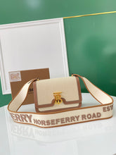 Load image into Gallery viewer, Burberry Small Votton Canvas Leather TB Bag