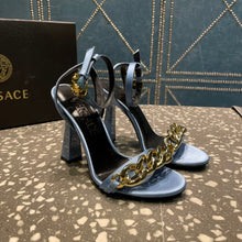 Load image into Gallery viewer, Versace Medusa Chain High Heel Sandals