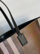 Load image into Gallery viewer, Burberry Check And Leather Medium Tote Bag