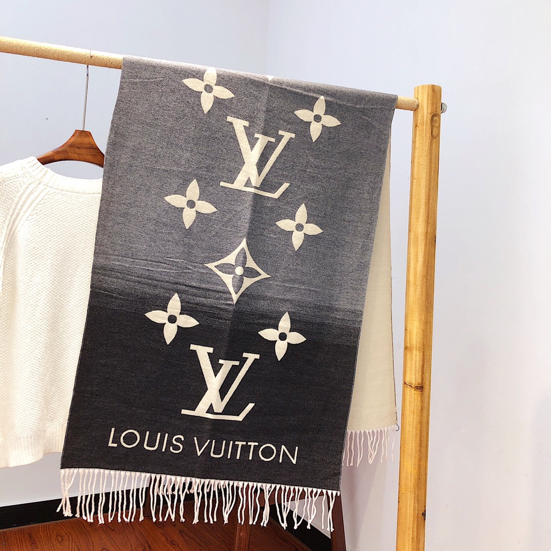 Shop Louis Vuitton MONOGRAM Louis Vuitton REYKJAVIK GRADIENT SCARF
