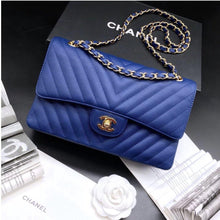 Load image into Gallery viewer, CHANEL Calfskin Chevron Quilted Double Flap - LUXURY KLOZETT
