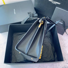 Load image into Gallery viewer, YSL Cassandra Medium Top Handle Bag in Grain Poudre Embossed Leather