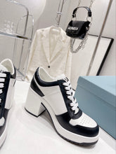 Load image into Gallery viewer, Prada Downtown High Heel Leather Sneakers