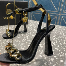 Load image into Gallery viewer, Versace Medusa Chain High Heel Sandals