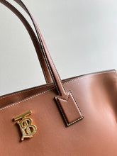 Load image into Gallery viewer, Burberry Motif Leather Medium Tote Bag
