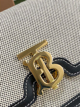 Load image into Gallery viewer, Burberry Small Tri Tone Canvas Leather TB Bag