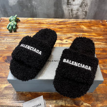Load image into Gallery viewer, Balenciaga Furry Slide Sandals