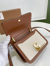 Load image into Gallery viewer, Burberry Small Two Tone Canvas Leather TB Bag
