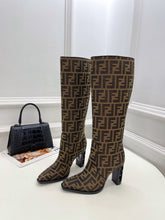 Load image into Gallery viewer, Fendi High-heeled FF Chenille Boots