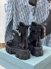 Load image into Gallery viewer, Prada Monolith brushed Rois Leather And Nylon Boots
