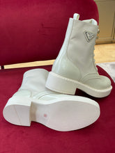 Load image into Gallery viewer, Prada Brushed-Leather and Re-Nylon Boots