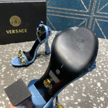 Load image into Gallery viewer, Versace Medusa Chain High Heel Sandals