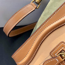 Load image into Gallery viewer, Celine MICRO LUGGAGE HANDBAG IN TEXTILE AND NATURAL CALFSKIN TAN/WHITE
