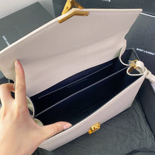 Load image into Gallery viewer, YSL Cassandra Medium Top Handle Bag in Grain Poudre Embossed Leather